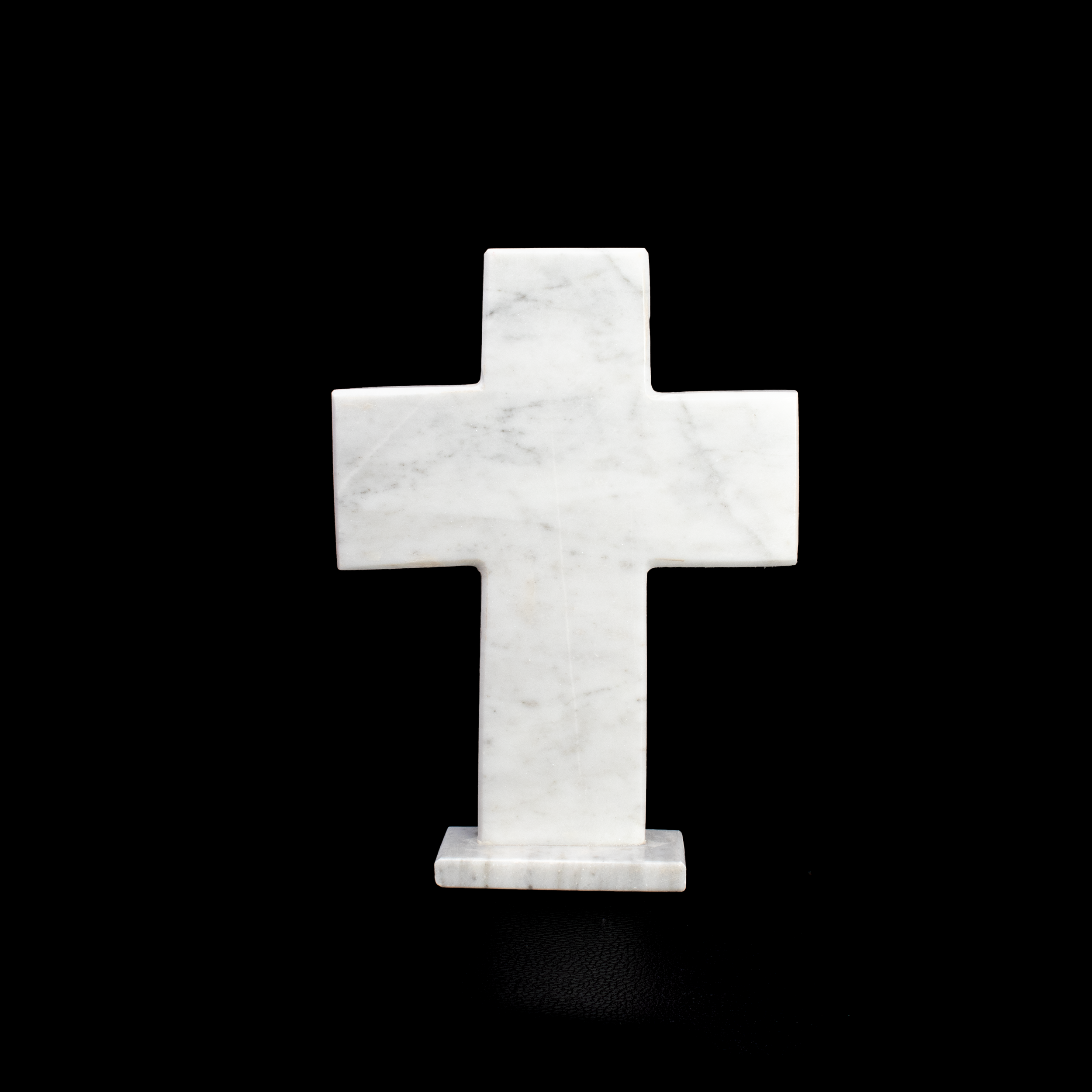 White Marble Cross Carving