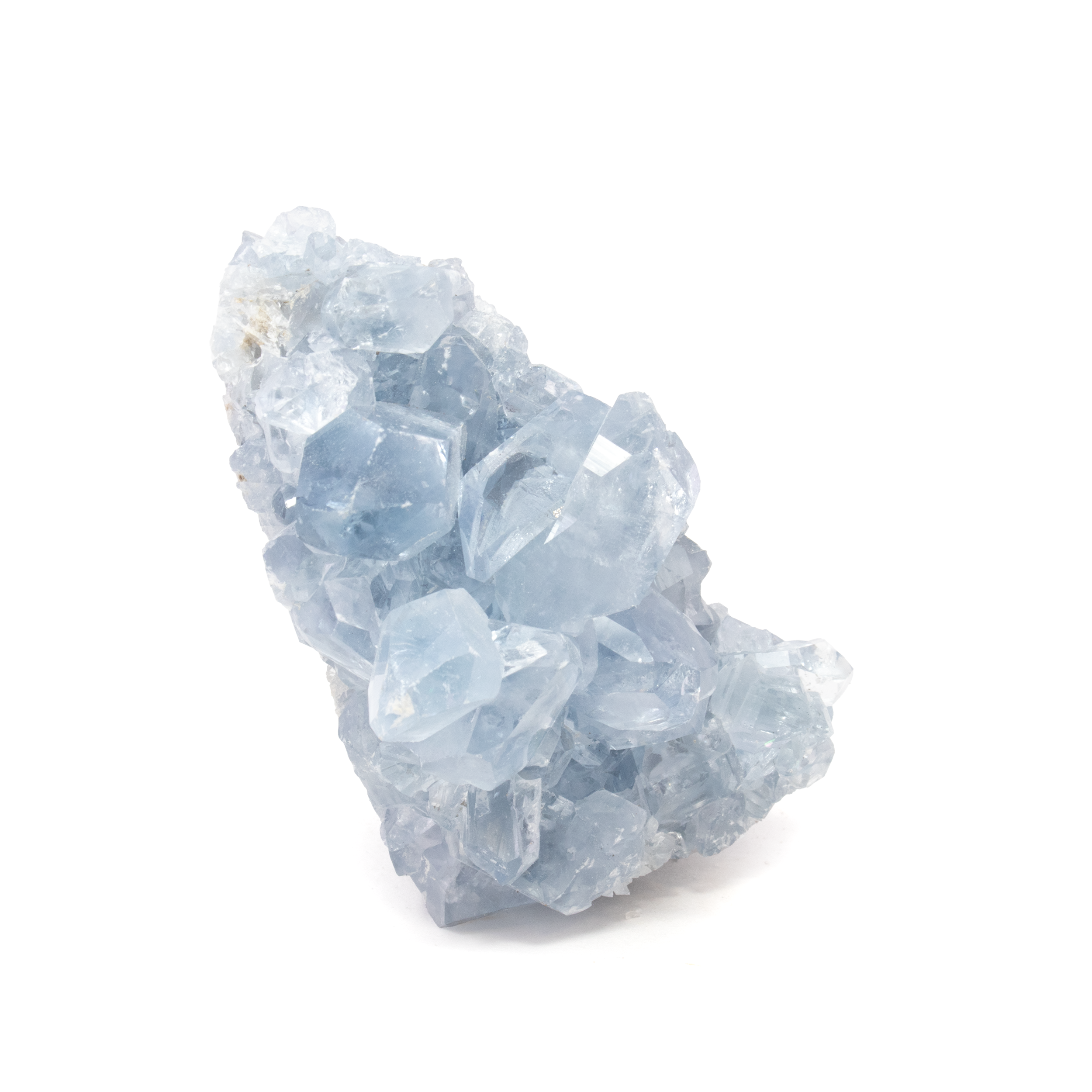 This hand-selected Celestine crystal from Madagascar features soft sky-blue hues and delicate formations that evoke calm and clarity. Ethically sourced and naturally radiant, each piece is one-of-a-kind in both structure and tone.Presented on a clear Lucite stand, it becomes a striking display piece that enhances any space—perfect for collectors, spiritual seekers, or anyone drawn to the peaceful beauty of Earth’s natural creations. Celestine Crystal Specimen from Madagascar with Lucite Stand