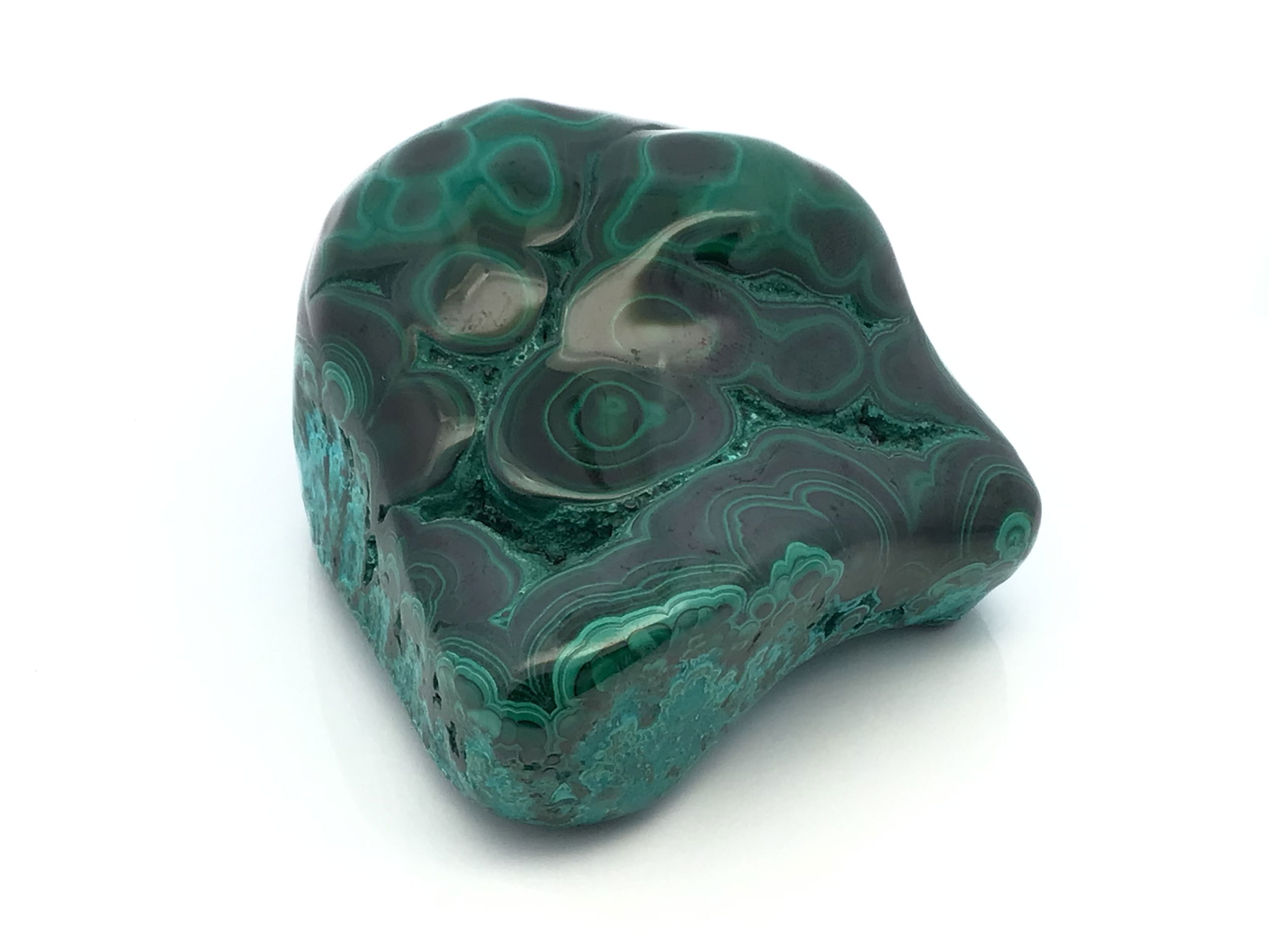 Chrysocolla Malachite Polished Freeform from Congo with Lucite Stand