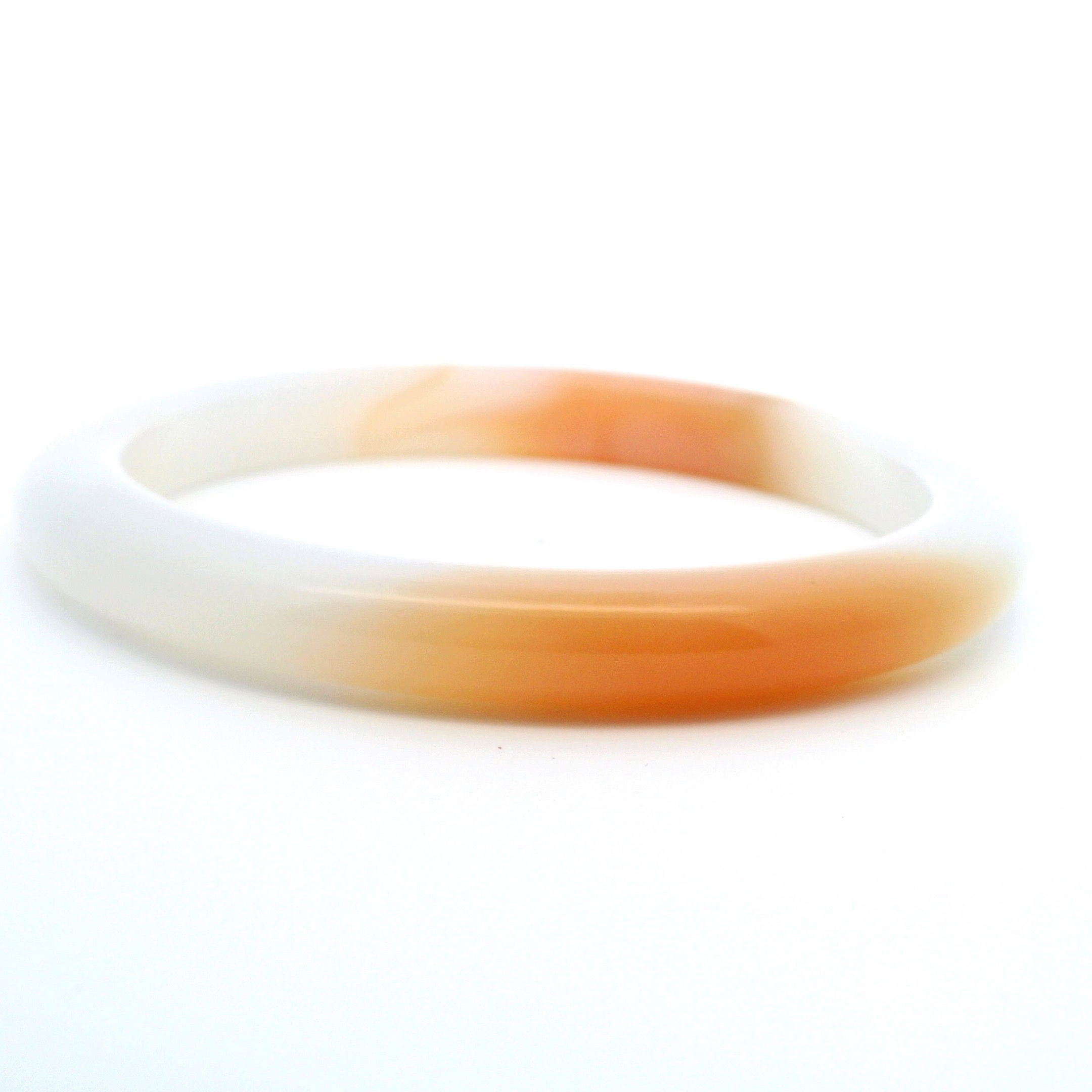 Carnelian Bracelet Bangle with Snow White Agate