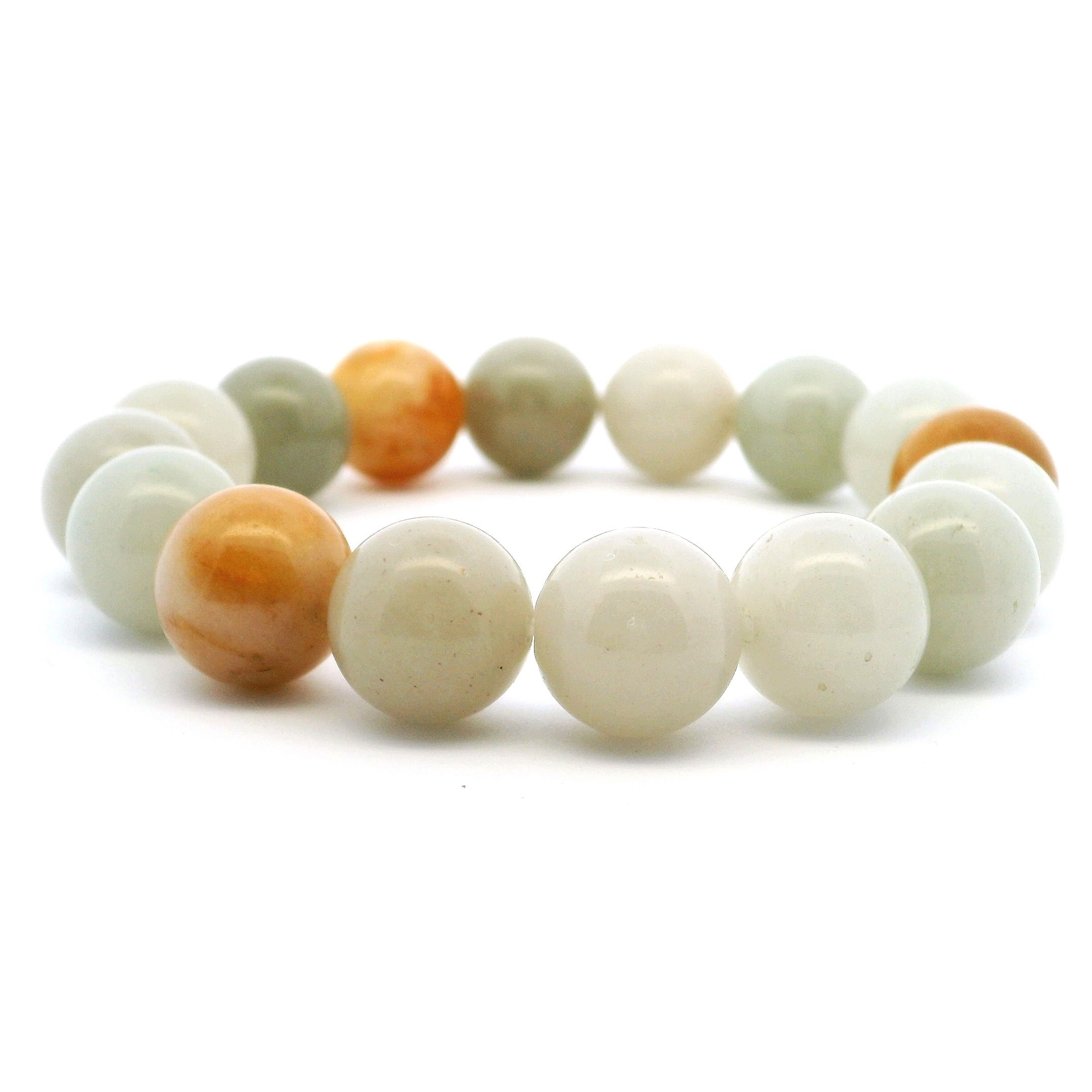 Nephrite Jade Beaded Bracelet - 12mm Round