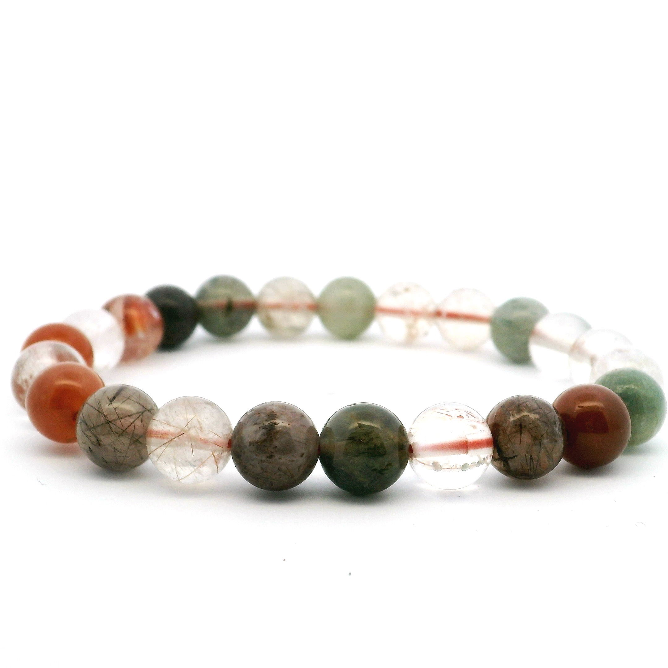 Mixed Rutile Quartz Beaded Bracelet - 8mm Rounds