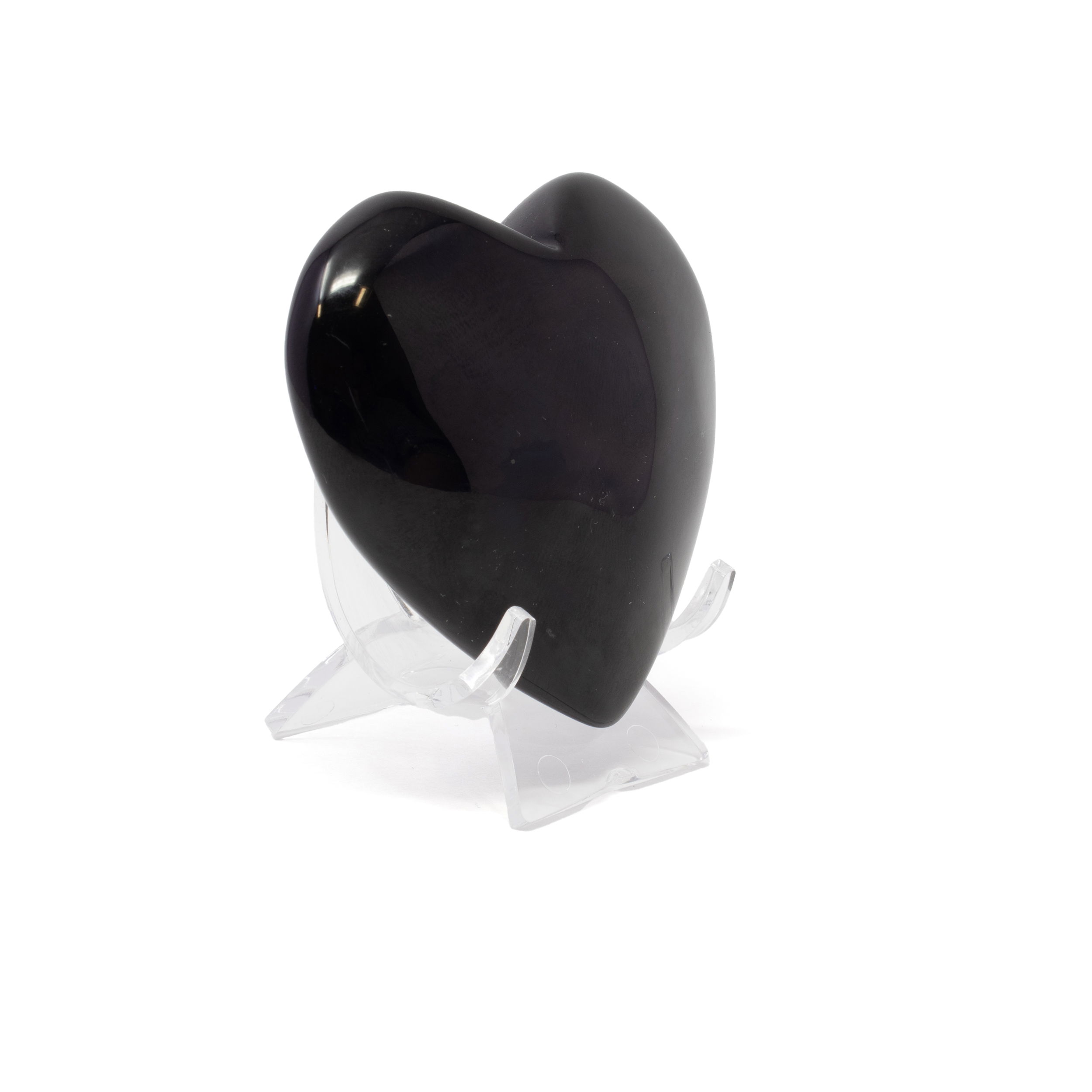 Elevate your space with the mesmerizing beauty of the Rainbow Obsidian Heart on a Lucite Stand. Each heart is expertly carved from high-quality rainbow obsidian, revealing captivating flashes of iridescent colors beneath its polished surface. Resting securely on a sleek lucite stand, this geometric heart adds a modern, elegant touch to any decor. Renowned for its protective and healing properties, rainbow obsidian is prized by crystal enthusiasts for grounding energy and promoting emotional balance. Rainbow Obsidian Heart on Lucite Stand