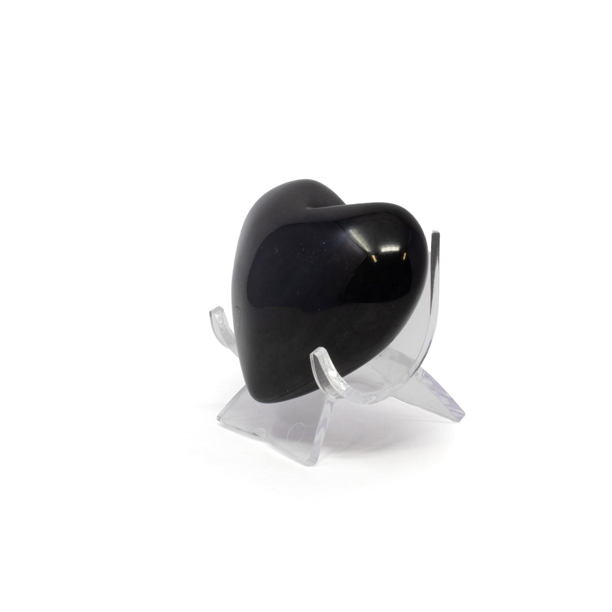 Rainbow Obsidian Heart on Lucite Stand