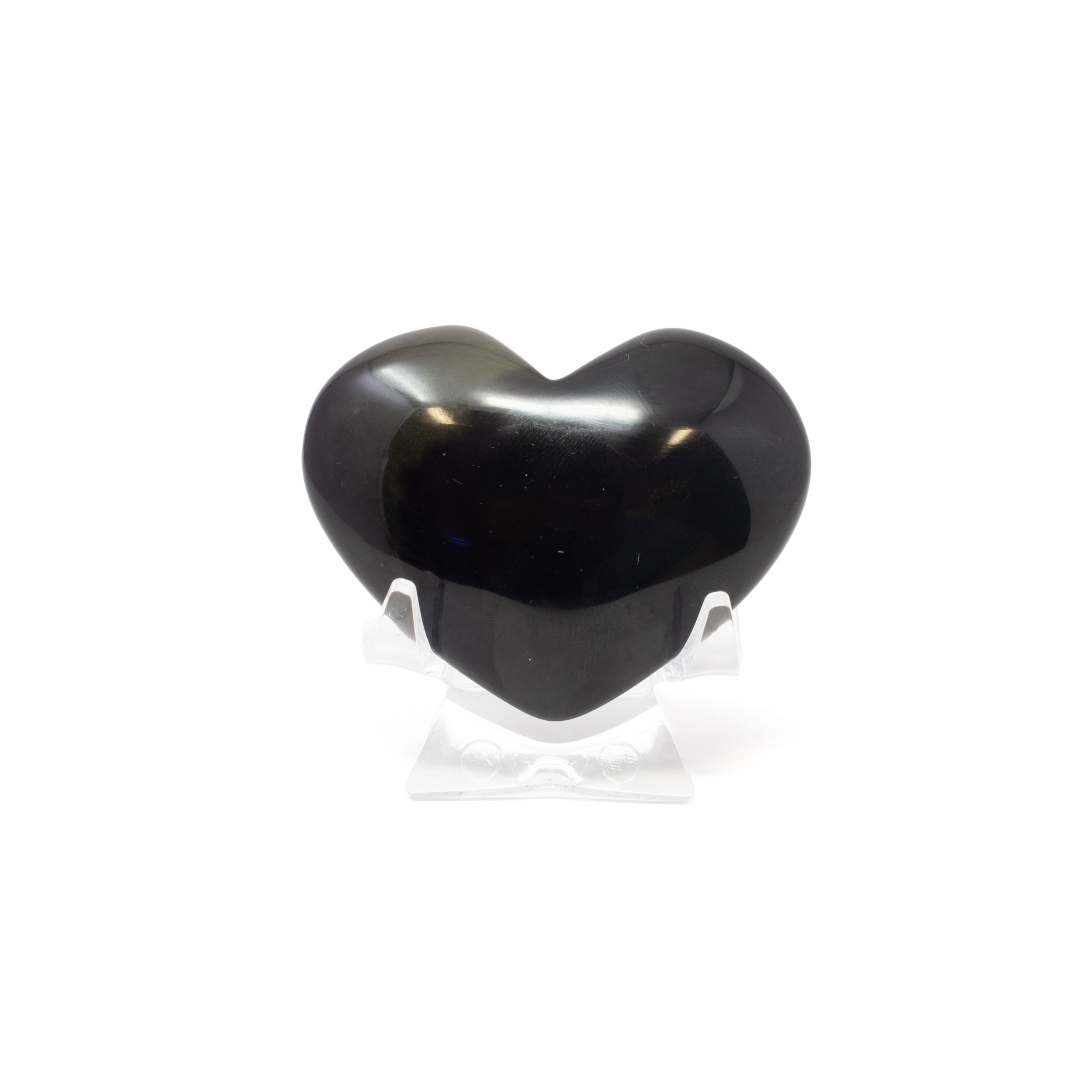 Rainbow Obsidian Heart on Lucite Stand
