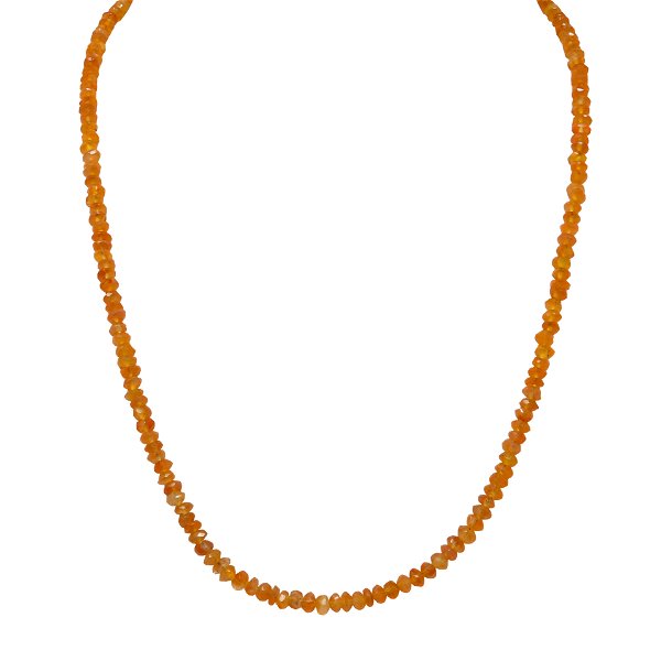 Closeup photo of Carnelian Beaded Chain -Single Strand
