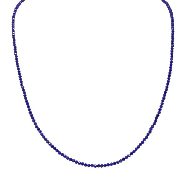 Closeup photo of Lapis Lazuli Beaded Chain -2mm Single Strand