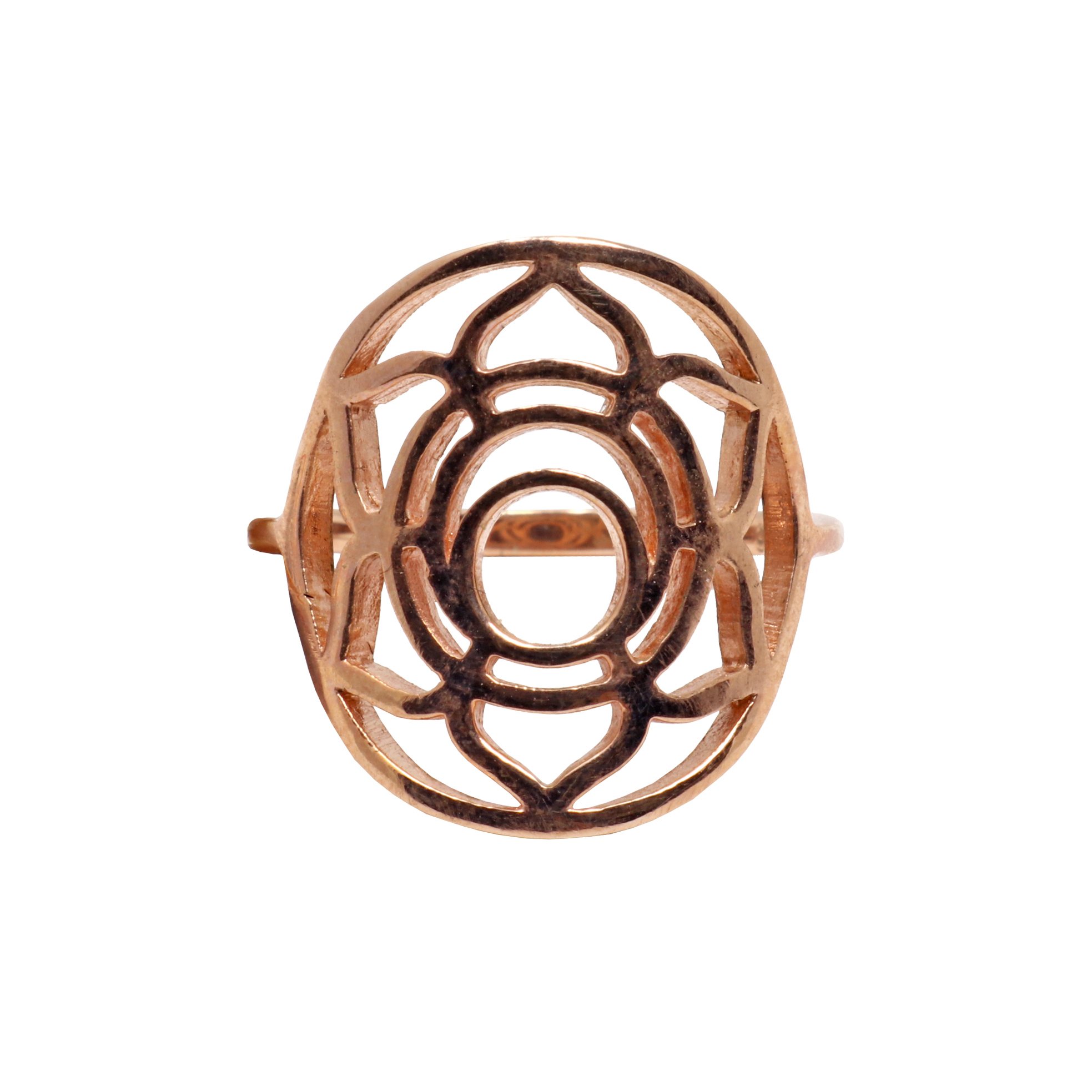 Silver Ring Size 5 Rose Gold Overlay Sacral Chakra