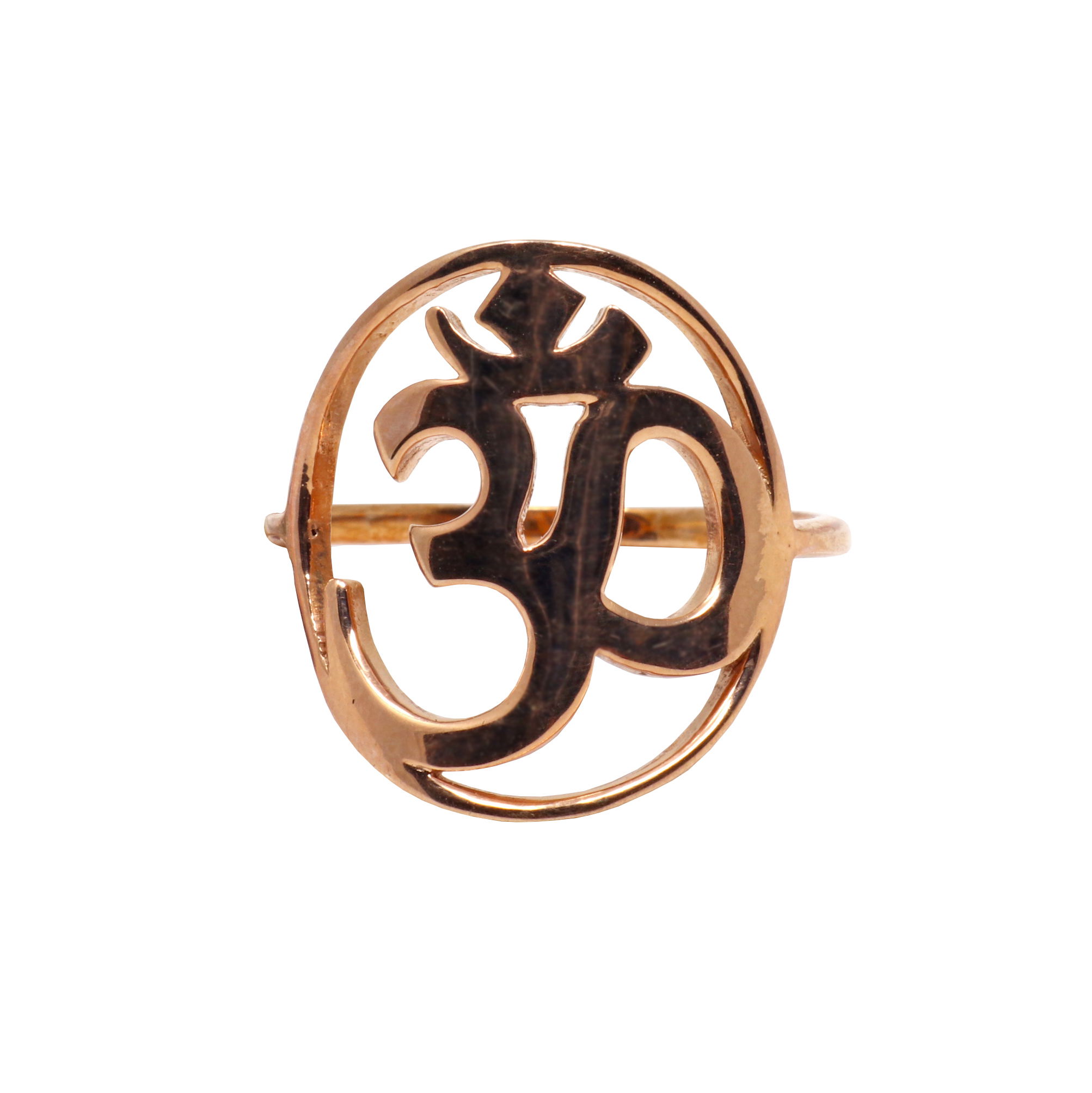 Silver Ring Size 6 Rose Gold Overlay 'Om'