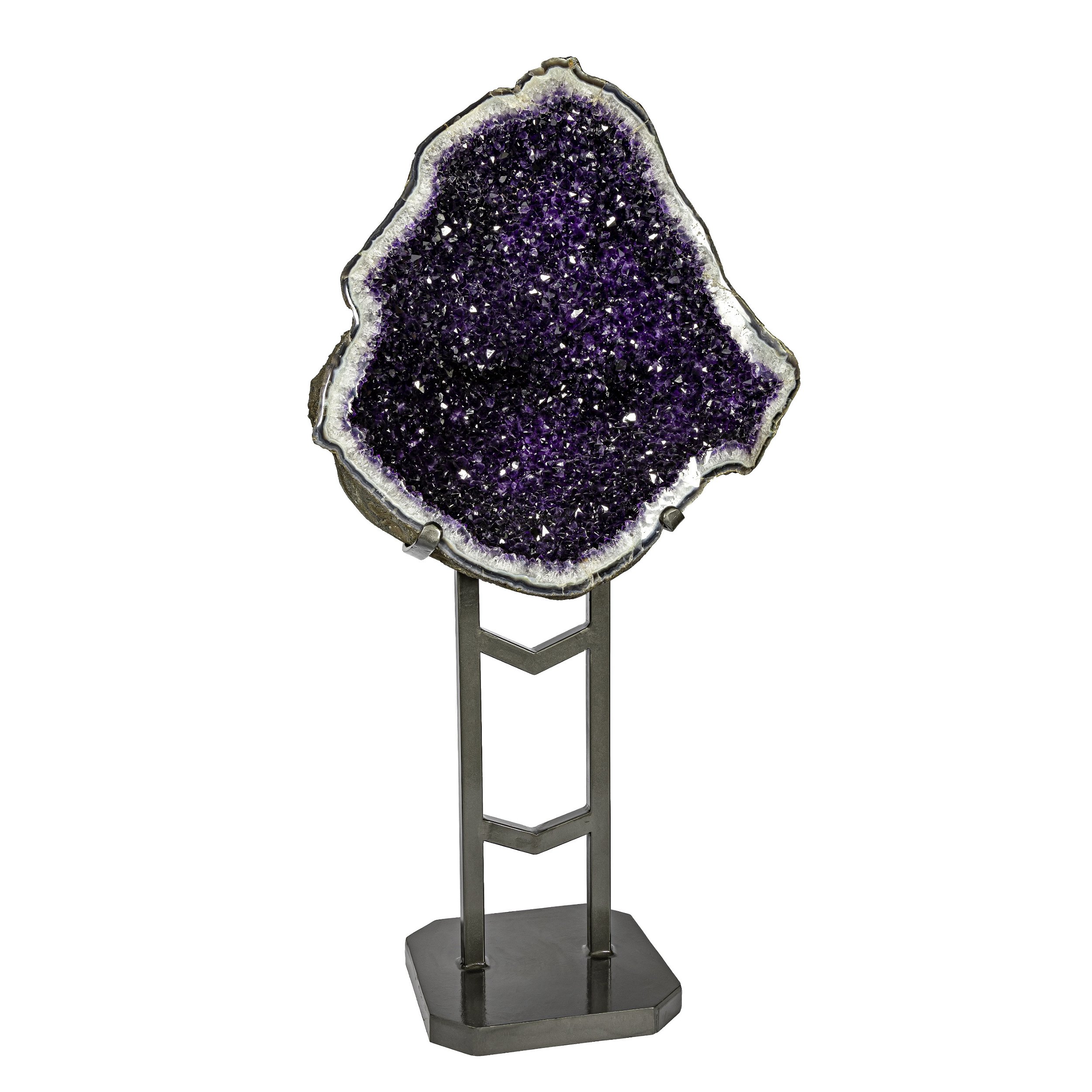 Amethyst Geode -Clean Jelly Purple In Custom Fitted Stand