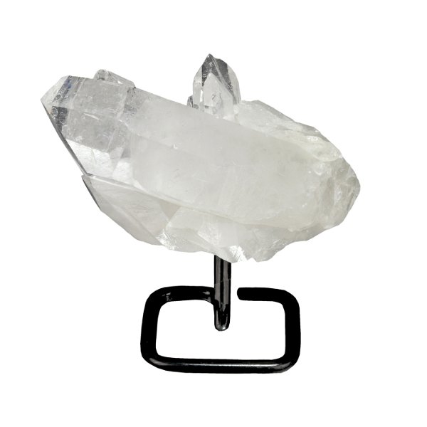 Closeup photo of Quartz Point Cluster On Rounded Square Post Stand