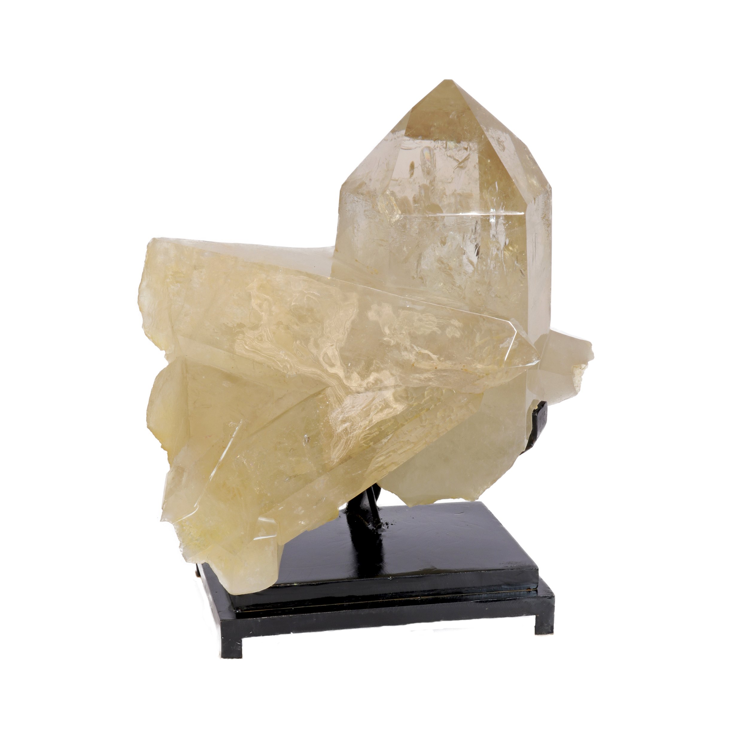 Natural Citrine Point Cluster On Black Fitted Stand
