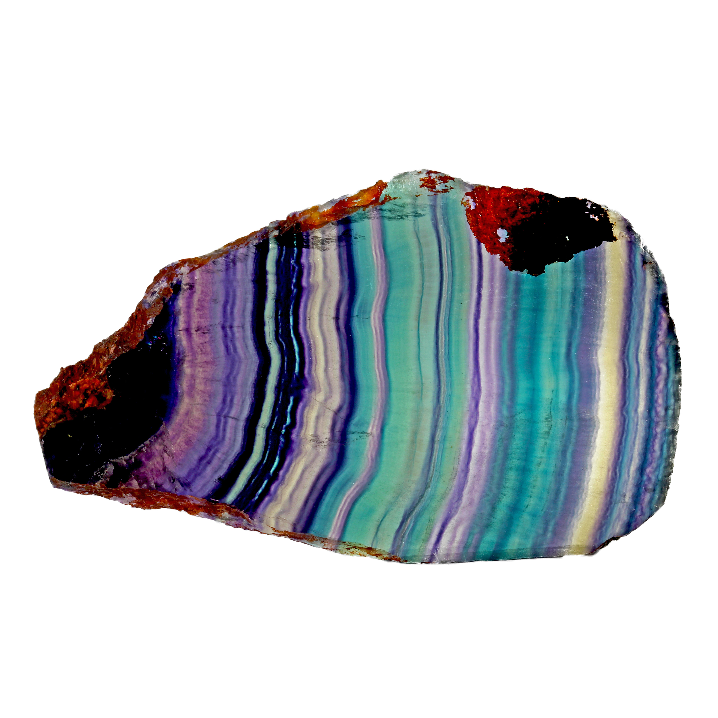 Rainbow Fluorite Slice With Natural Edge | Rare Earth Gallery