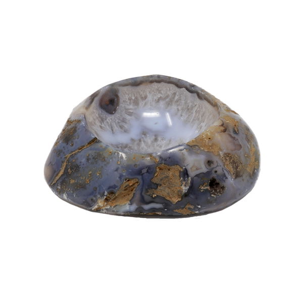Closeup photo of Agate Bowl -Polished Medium -Periwinkle Banding In Center