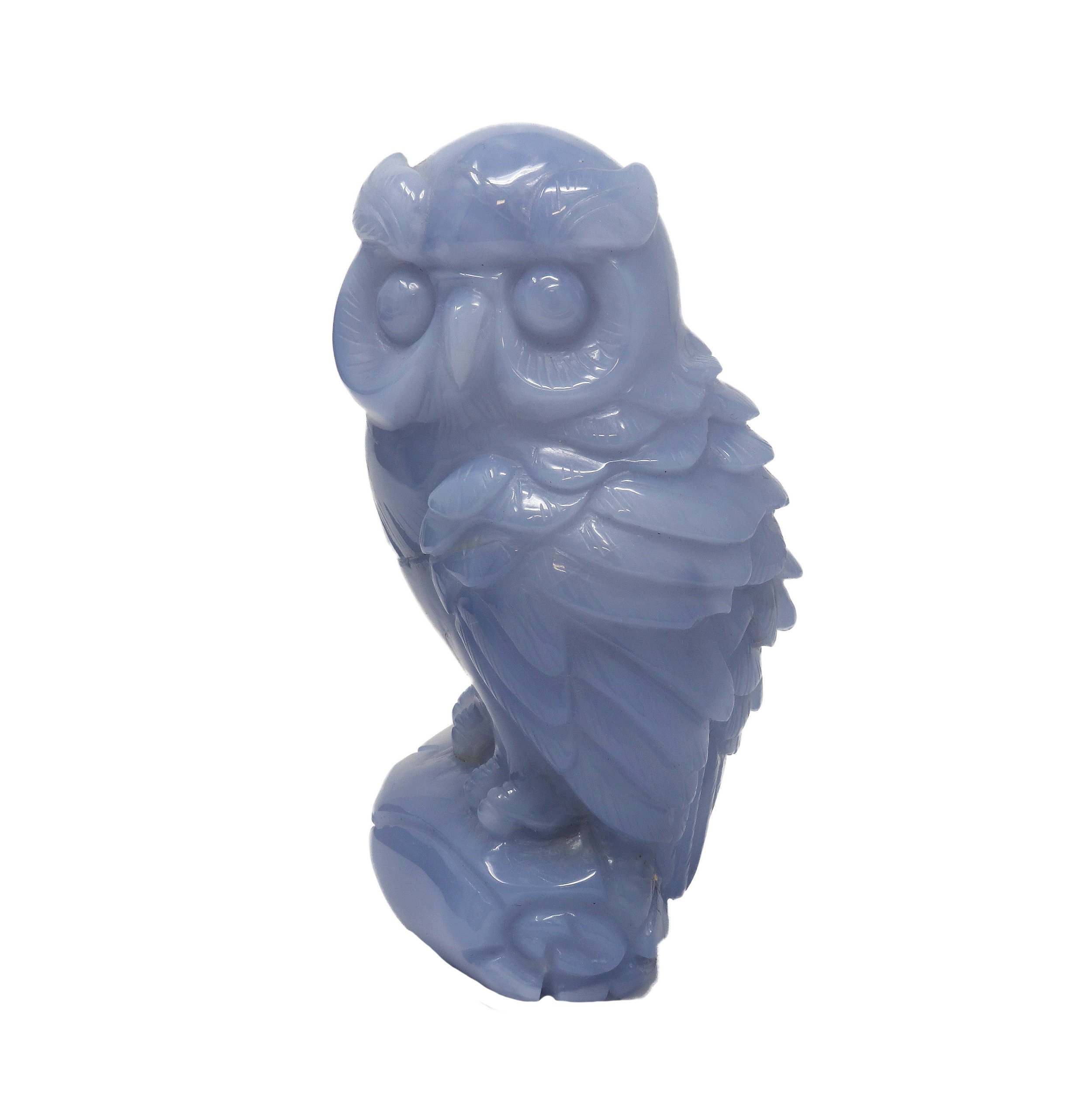 Blue Agate Carving -Owl