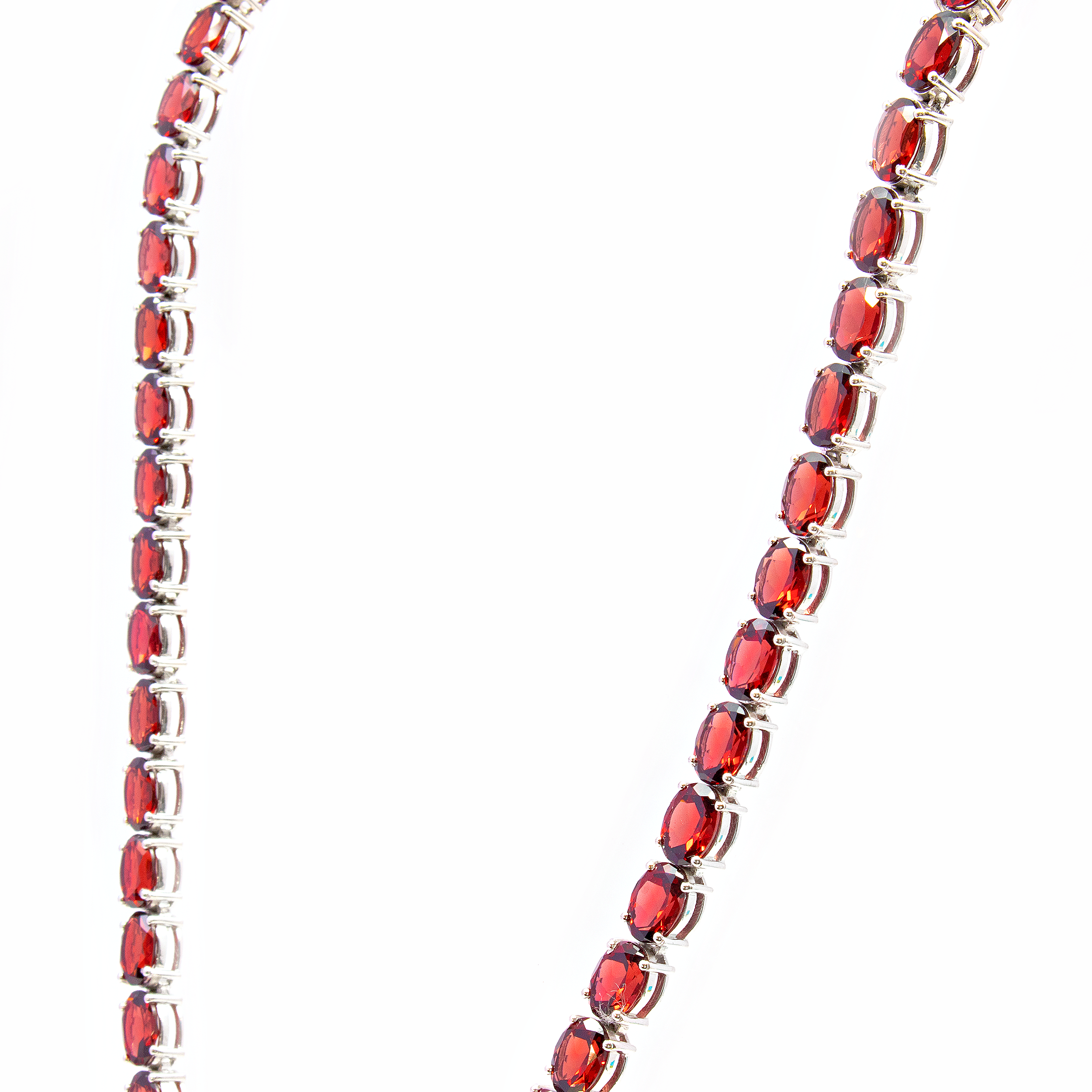 Garnet Necklace -Faceted Ovals All The Way Around