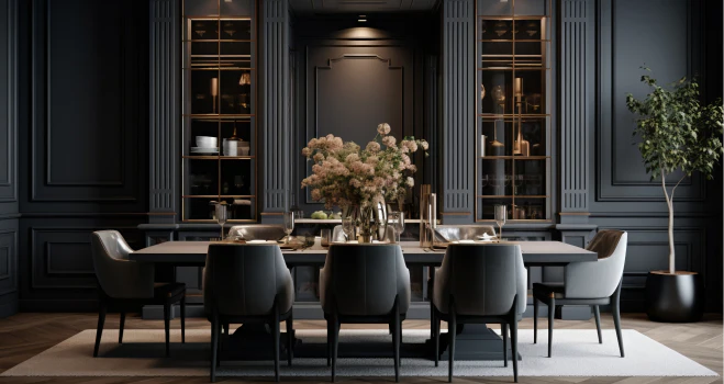 Warm leather armchair beside a wooden side table in a softly lit Colorado home