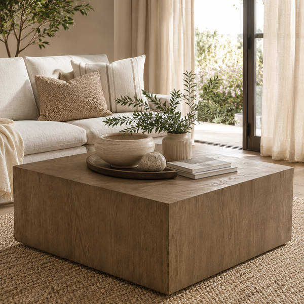 Restoration Hardware 39" Couch Plinth Square coffee table