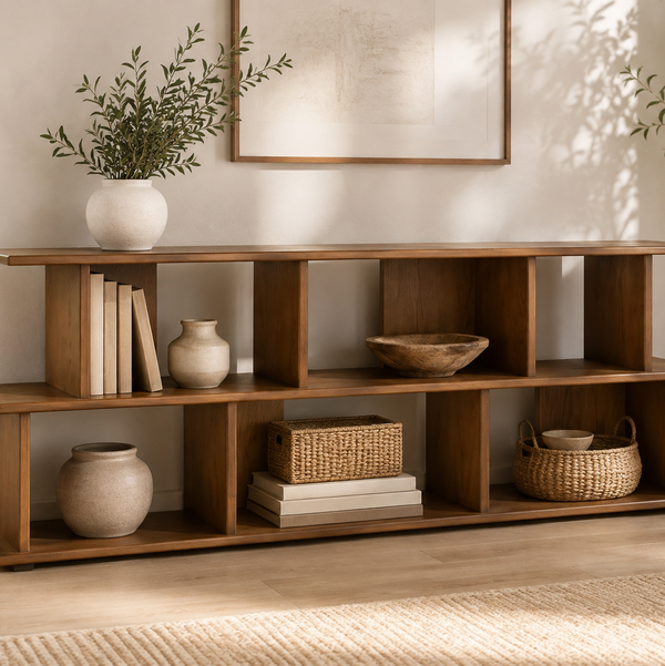 Article Lafora 72" Bookcase, Short - Smoked Oak