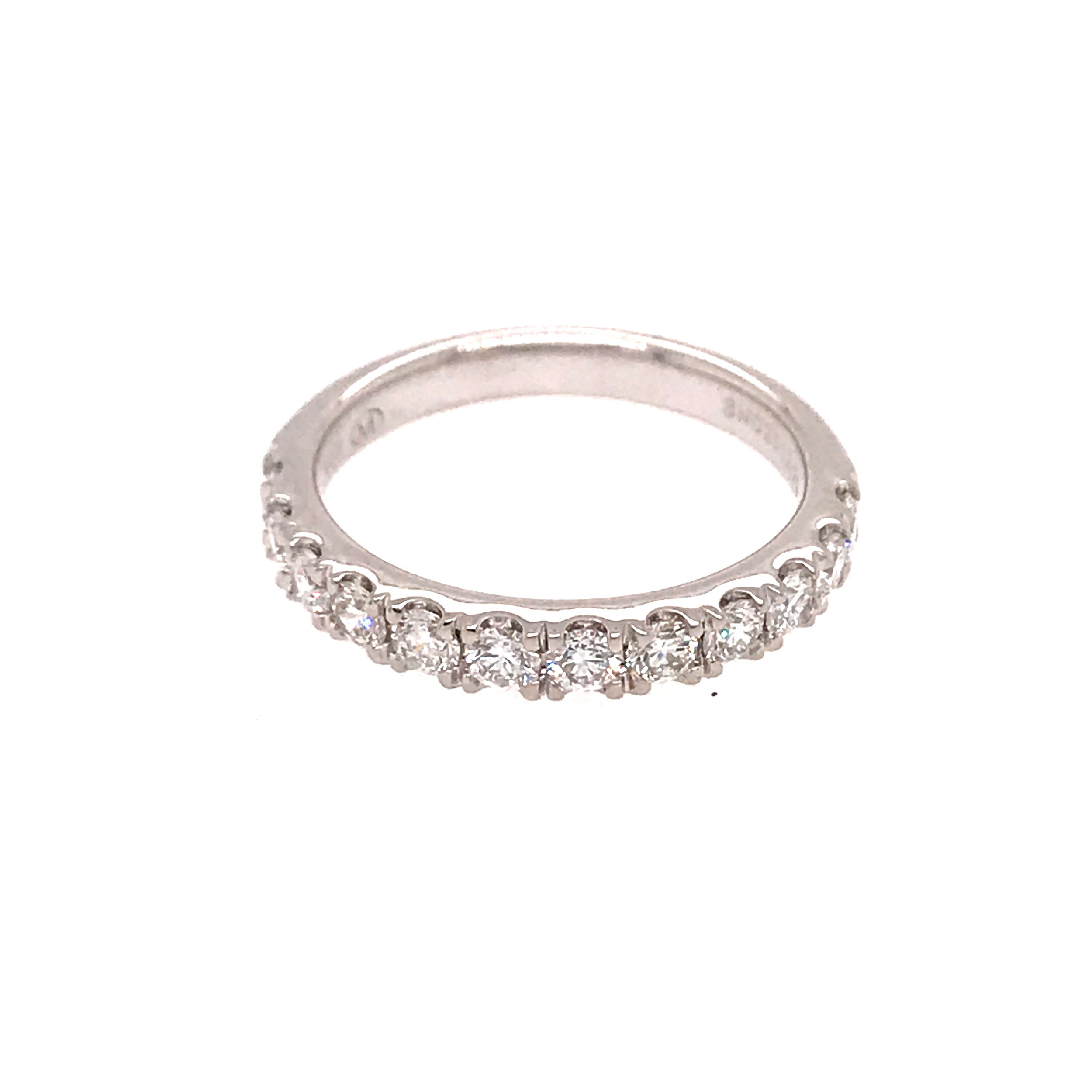 14K WG 12 BR DIAMONDS 0.75CT STRAIGHT PRONG SET BAND