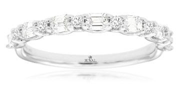 14KWG 6 BR & 7 BAGUETTE DIAMONDS 0.70CT PRONG SET BAND