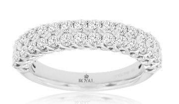 14KWG 32 BR DIAMONDS 1.00CT 2-ROW SHARED PRONG BAND