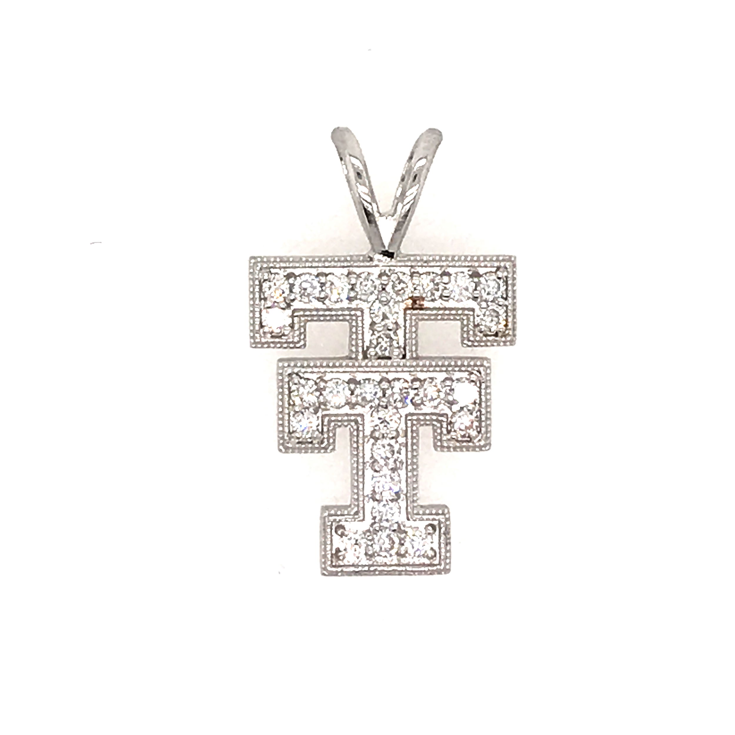14K RG 27 BR LAB DIAMONDS 0.38CT LARGE DOUBLE T PENDANT ***WITH LIFETIME WARRANTY*** 14K RG 27 BR LAB DIAMONDS 0.38CT LARGE DOUBLE T PENDANT ***WITH LIFETIME WARRANTY***