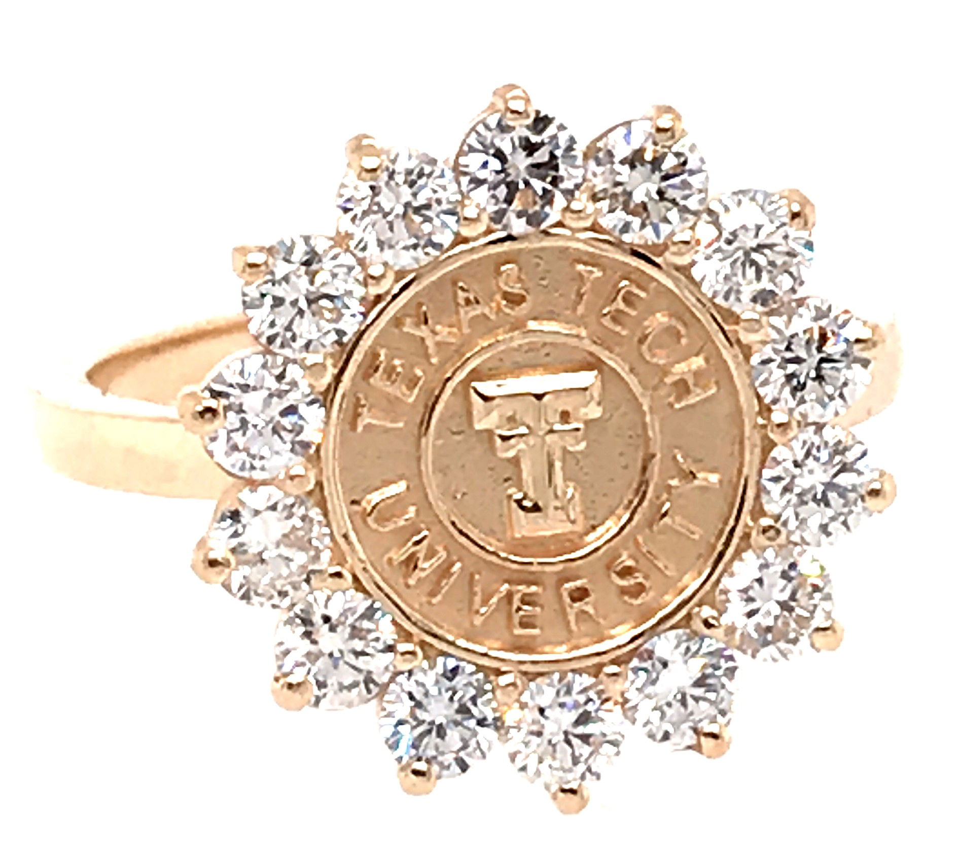 10KYG 14 BR LAB GROWN DIAMONDS 1.06CT HALO RING FOR 10MM ROUND COIN
