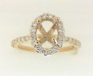 14KYG 34 BR DIA 0.37CT OVAL HALO SEMI-MOUNT 14KYG 34 BR DIA 0.37CT OVAL HALO SEMI-MOUNT
