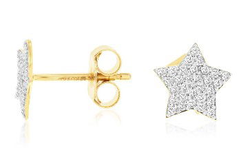 14KYG 62 SC DIAMONDS 0.24CT "PAVE" STAR STUD EARRINGS 14KYG 62 SC DIAMONDS 0.24CT "PAVE" STAR STUD EARRINGS
