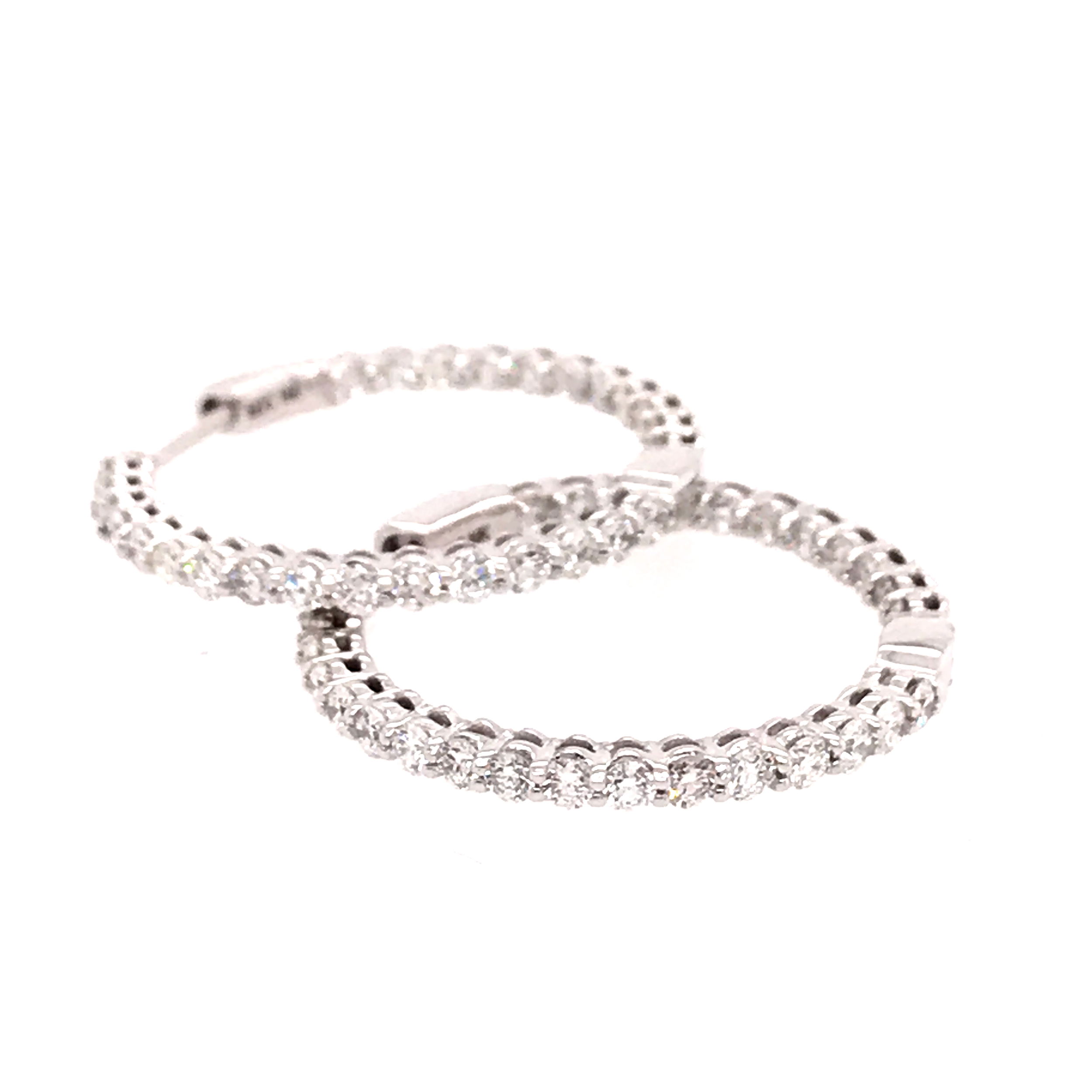14K WG 54 BR LG DIA'S 2.03CT INSIDE/OUT HOOP EARRINGS 14K WG 54 BR LG DIA'S 2.00CTW INSIDE/OUT HOOP EARRINGS