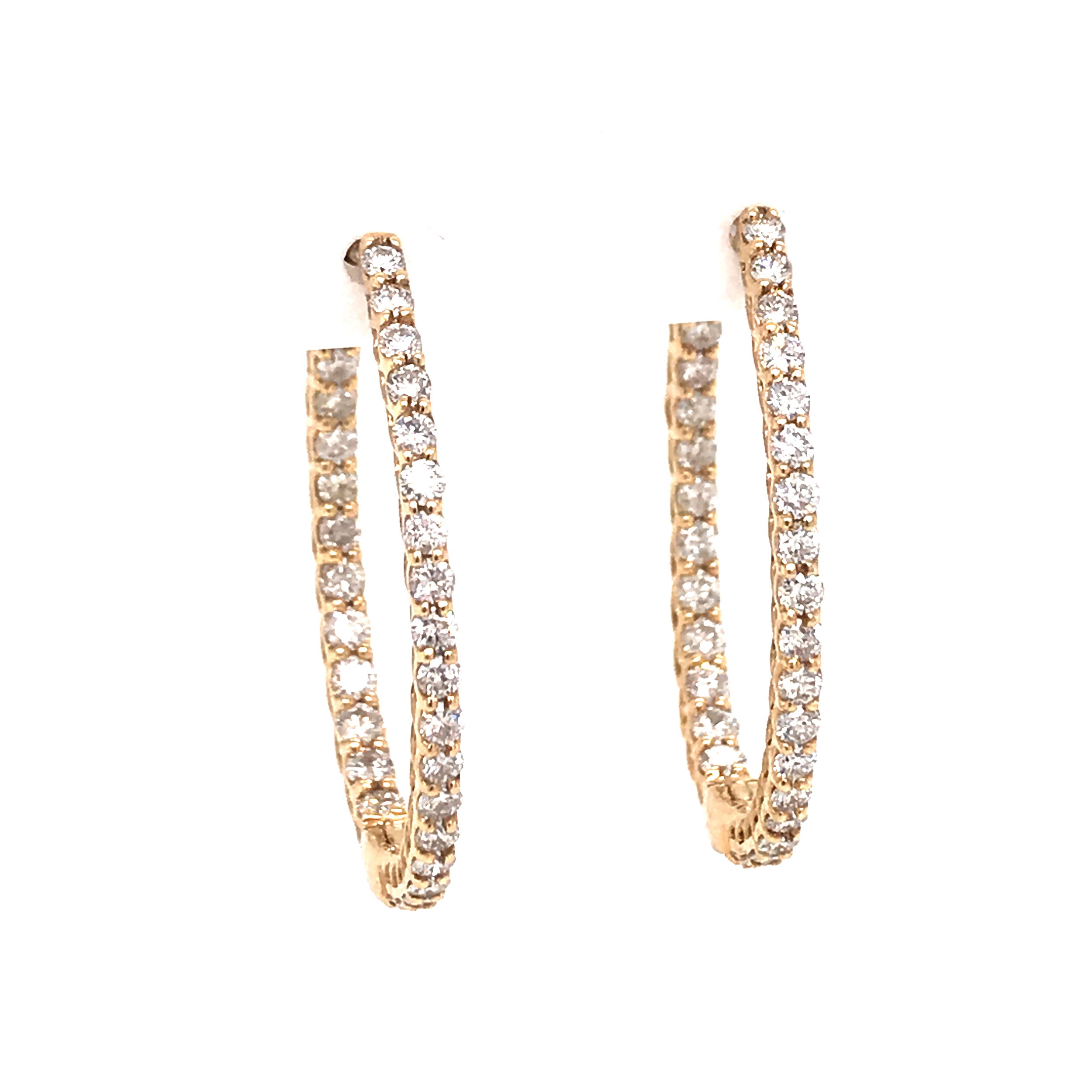 14KYG 60 BR DIAMONDS 2.03CT INSIDE/OUT OVAL HOOP EARRINGS 14KYG 60 BR DIAMONDS 2.03CT INSIDE/OUT OVAL HOOP EARRINGS
