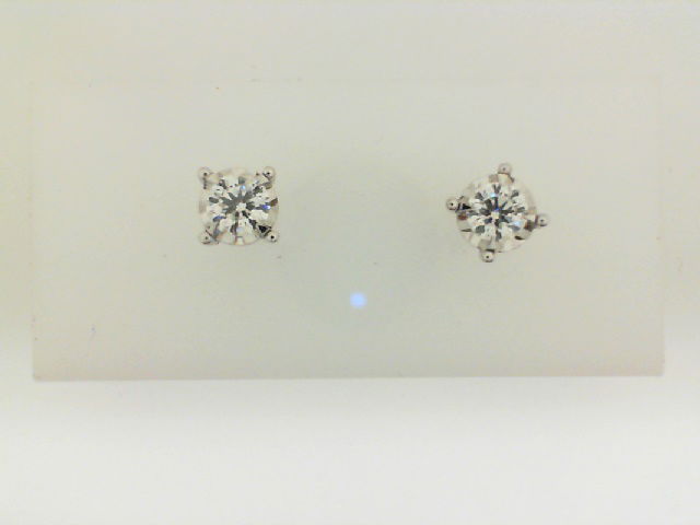 14KT WG 2 BR DIA'S 0.75CT ILLUSION SET STUD EARRINGS
