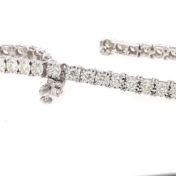 14K WG 44 BR DIAMONDS 3.00CT TW ILLUSION SET 7" TENNIS BRACELET