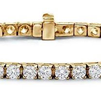 14KYG 67 BR DIAMONDS 3.00CT 4-PRONG 8" TENNIS BRACELET