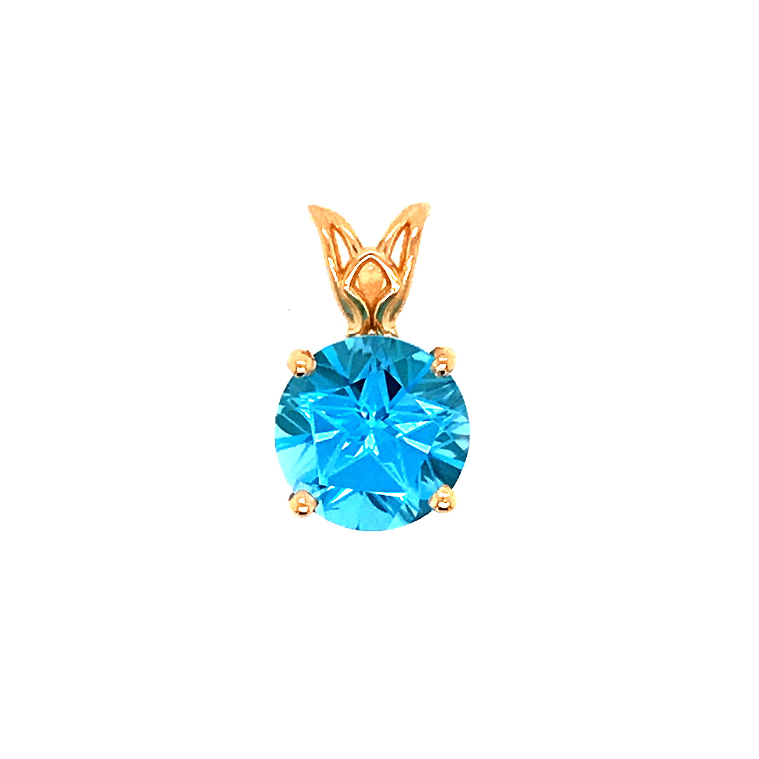 14K YG 10MM TEXAS STAR CUT BLUE TOPAZ DROP 14K YG 10MM TEXAS STAR CUT BLUE TOPAZ DROP