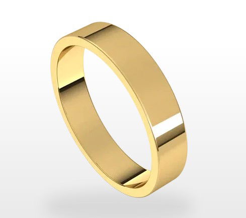 14KYG 5MM FLAT POLISHED BAND SIZE 7