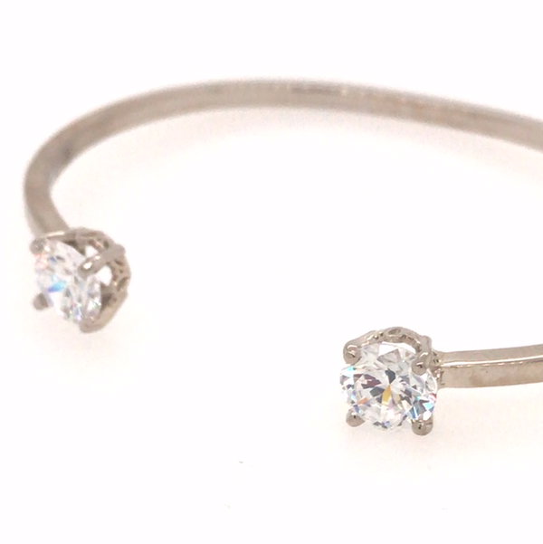 RHODIUM PLATED 8MM CZ CUFF