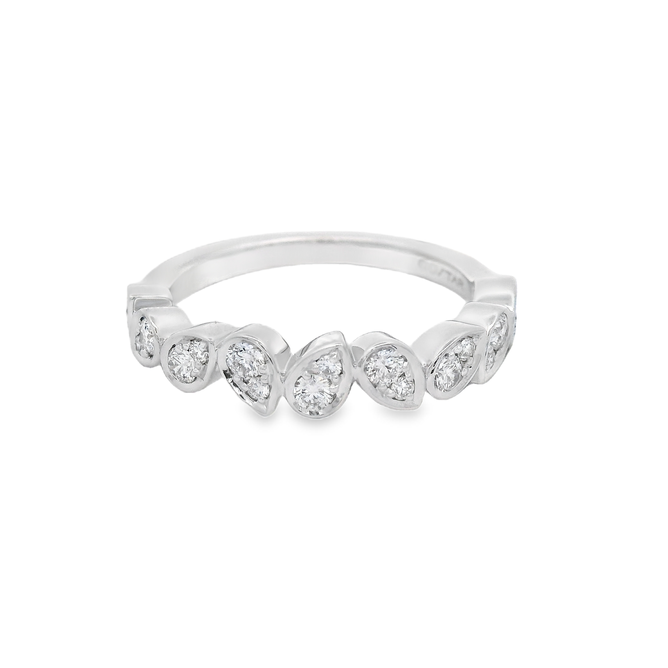 14KWG 18 BR DIAMONDS 0.40CT STAGGERED "PEAR SHAPE" STACKABLE BAND 14KWG 18 BR DIAMONDS 0.40CT STAGGERED "PEAR SHAPE" STACKABLE BAND