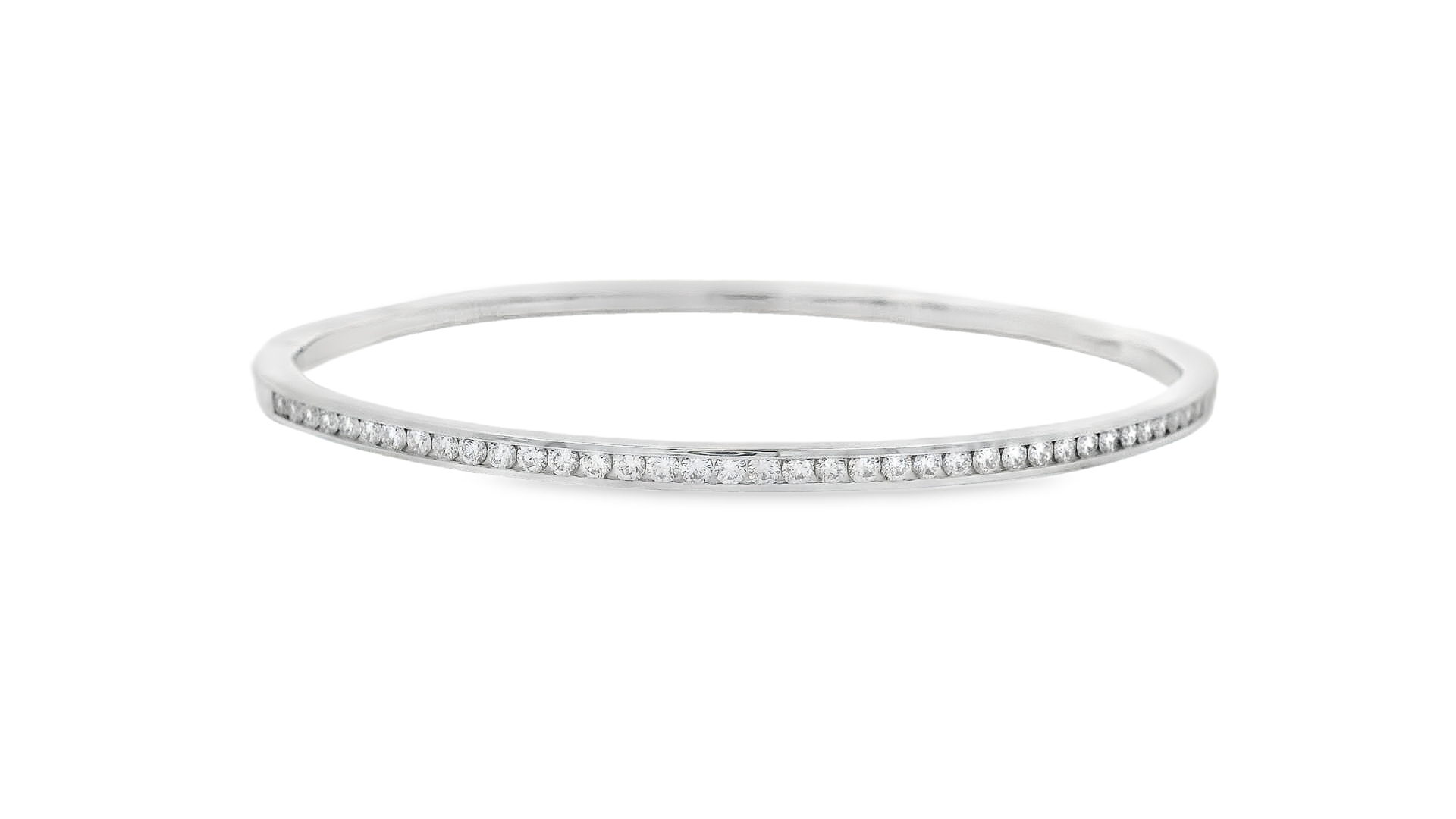 14KWG 41 BR LAB GROWN DIAMONDS 1.02CT 7" POLISHED CHANNEL SET BANGLE BRACELET