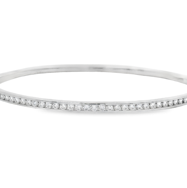 14KWG 41 BR LAB GROWN DIAMONDS 1.02CT 7" POLISHED CHANNEL SET BANGLE BRACELET