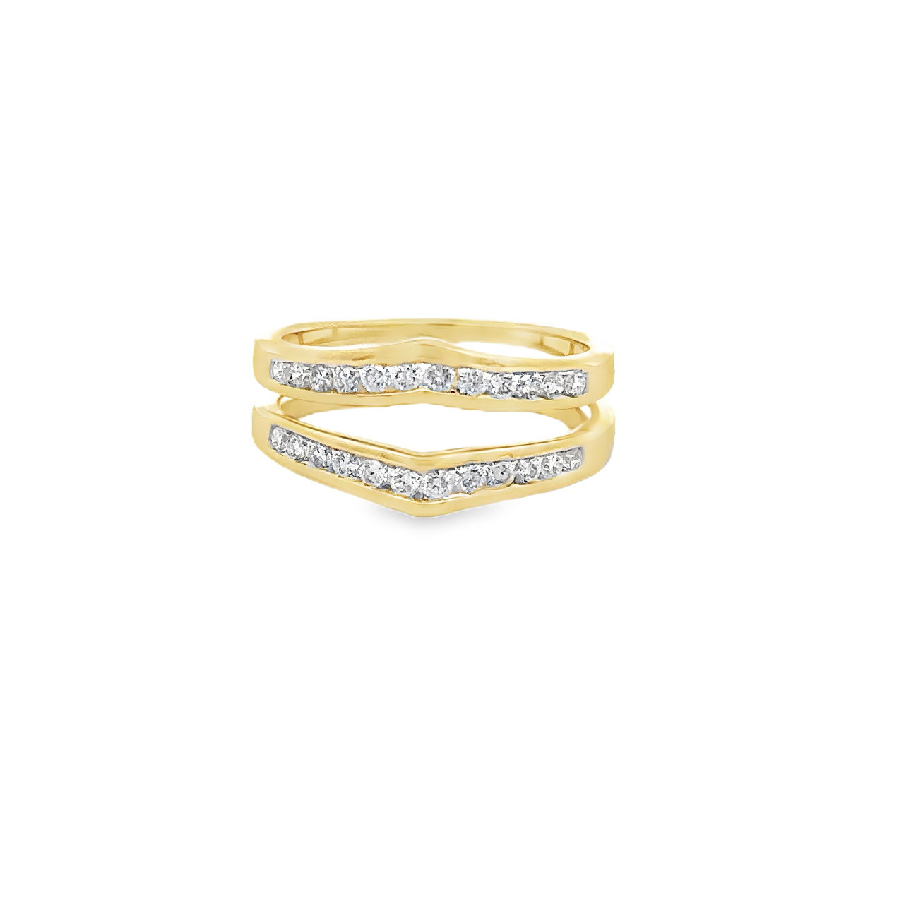 14KYG 24 BR DIAMONDS 0.50CT CHANNEL SET "V" RING GUARD 14KYG 24 BR DIAMONDS 0.50CT CHANNEL SET "V" RING GUARD
