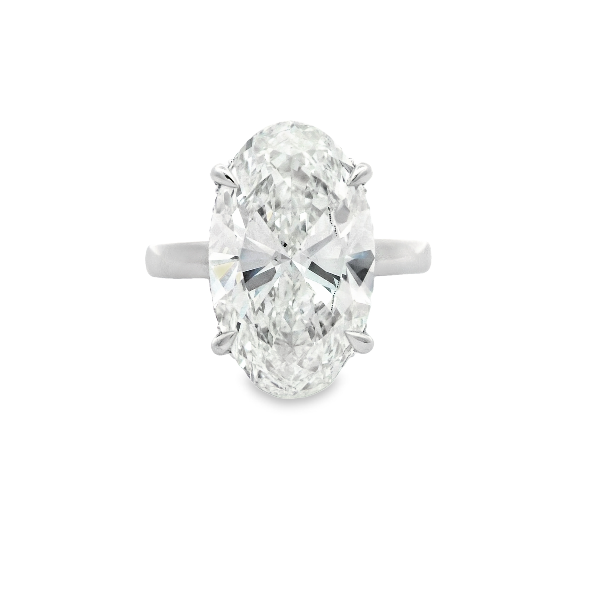14KWG 7.02CT F/VS2 IGI#LG600374884 OVAL LAB GROWN DIAMOND HIDDEN HALO SOLITAIRE ENGAGEMENT RING
