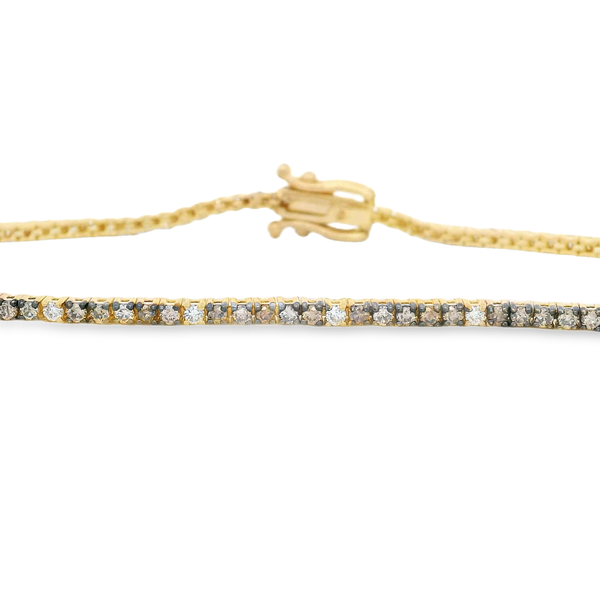 14K YG 98 RD CHAMPAGNE DIA'S 1.50CTW TENNIS BRACELET