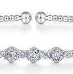 14KWG 25 BR DIAMONDS 0.13CT BUJUKAN BANGLE BRACELET