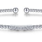 14KWG BUJUKAN BANGLE BRACELET W/ 21 BR DIA'S .45CTW