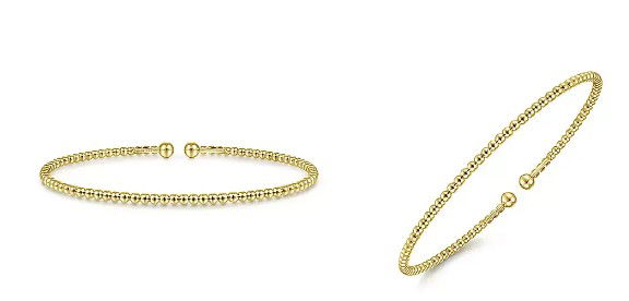 14K YG BUJUKAN SPLIT BANGLE- 6.25"