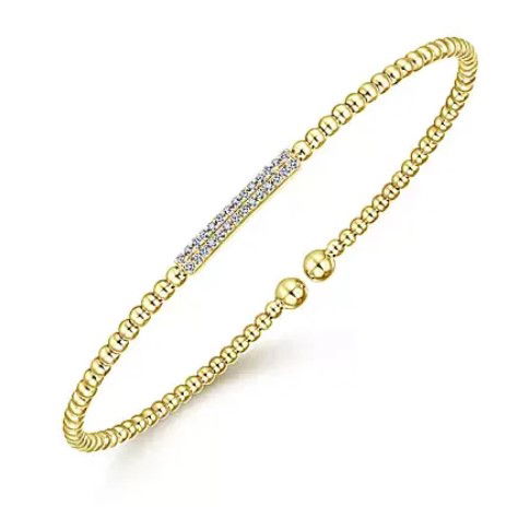 14K YG 28 DIA'S 0.14CT DOUBLE ROW BUJUKAN BEAD BANGLE BRACELET- 6.25" -S2069779 14K YG 28 DIA'S 0.14CT DOUBLE ROW BUJUKAN BEAD BANGLE BRACELET- 6.25"