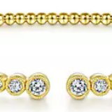 14KYG 6 BR DIA'S 0.24CT BUJUKAN BEAD SPLIT CUFF BRACELET