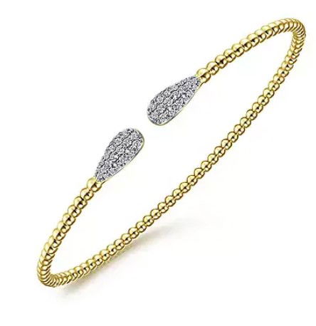 14KYG 38 DIAMONDS 0.30CT CLUSTER TEAR DROP SPLIT BANGLE BRACELET- 6.25" 14KYG 38 DIAMONDS 0.30CT CLUSTER TEAR DROP SPLIT BANGLE BRACELET- 6.25"
